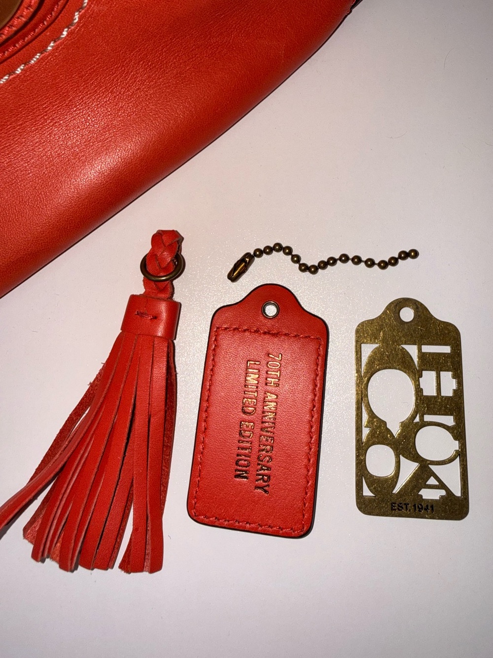 Coach 70th Anniversary Willis Legacy Bag Vermillion Red Orange 19132 - Picture 16 of 17